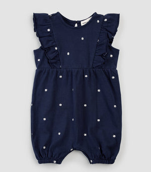 Open image in slideshow, Miles The Label | Embroidered Tennis Ball Print One Piece | Dress Blues Pique Dress
