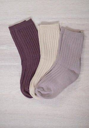 Bee & Magnolia | 3 Pack Ribbed Socks