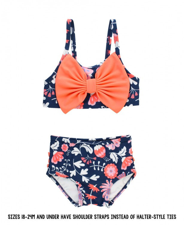 Ruffle Butts Swimsuit | Botanical Beach Bow Bikini