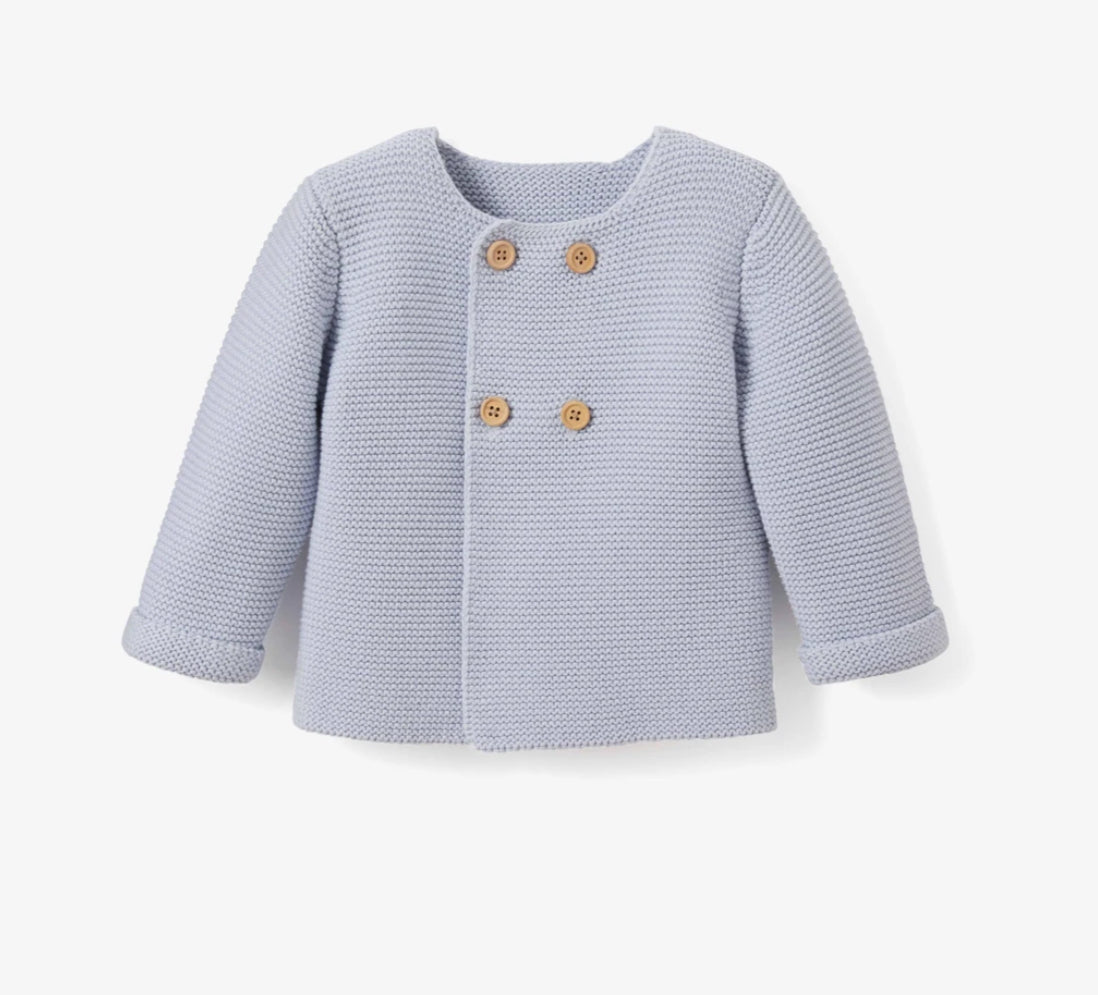 Elegant Baby | Chalk Blue | Knit Baby Cardigan