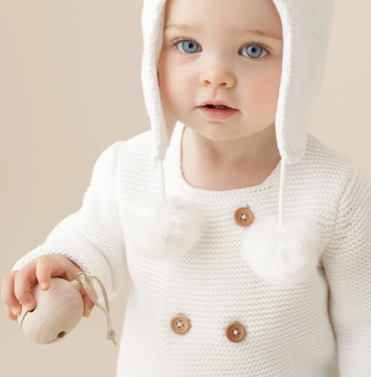 Elegant Baby | Chalk White | Knit Baby Cardigan
