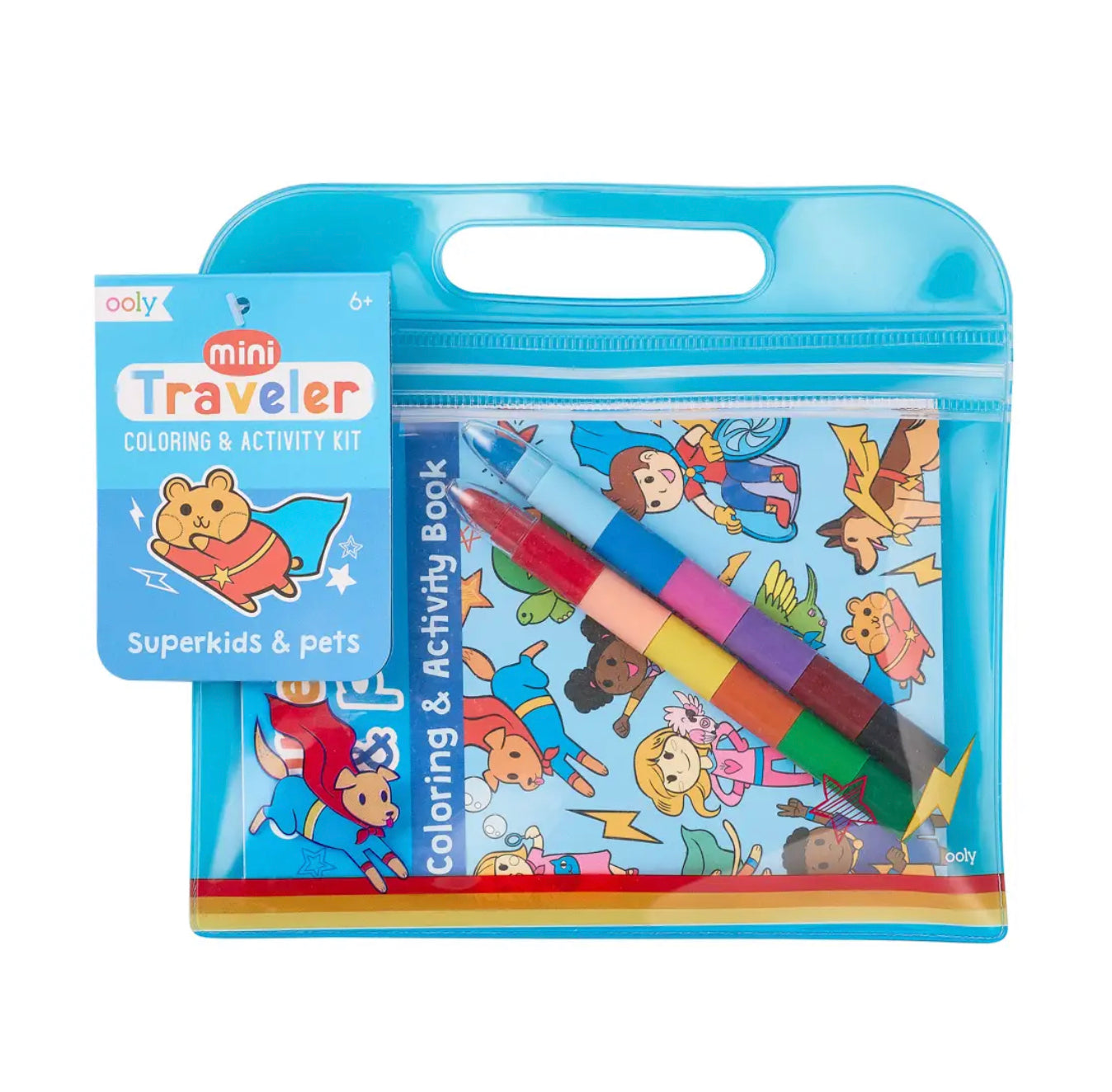 OOLY | Mini Traveler Coloring + Activity Kit - Superkids & Pets