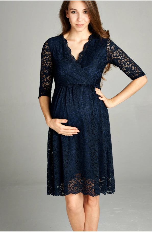 Hello Miz | Floral Maternity/Nursing Wrap-Front Dress